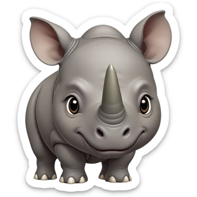 cinematic-noble-baby rhinoceros-portrait-emoji,-poised-and-regal,-with-a-massive,-powerful-build-and-a-thick,-deep-set-soulful-piercing-eyes,-simplified-yet-sharp-and-sophisticated-features,-highly-detailed, large eyes sticker