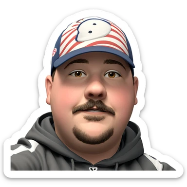 a boy in a baseball cap sticker