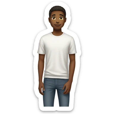 Full length white teenager sticker
