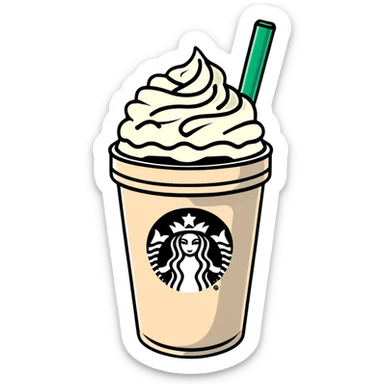 Starbucks frappuccino with whipped cream sticker