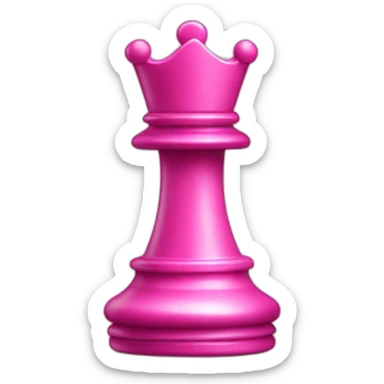 Pink chess piece sticker