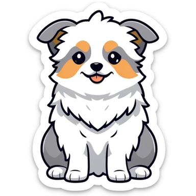 Shitzu dog white and gray sticker