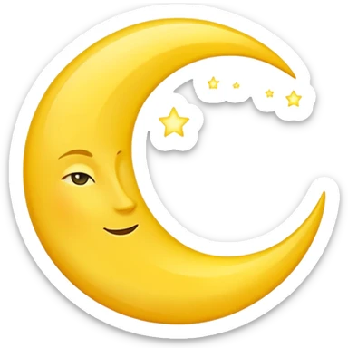 Crescent moon sticker
