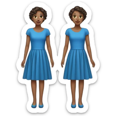 two twins wearing a blue dress sticker