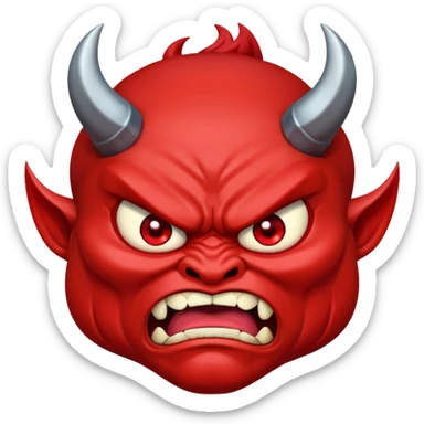 oni face with a speech bubble saying GG sticker