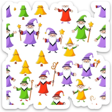 group of wizards and elves from White Council Lord of the Rings sticker