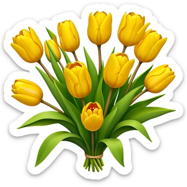 Bouquet of yellow tulips sticker