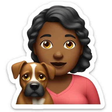 Fat black woman with doggy  sticker