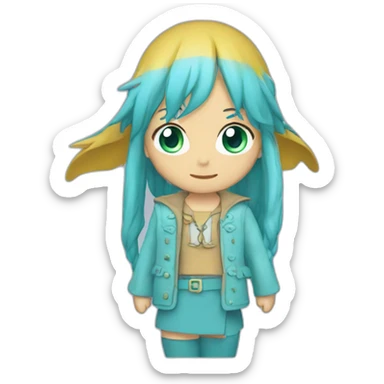 Cyan amis-arc-en ciel sticker