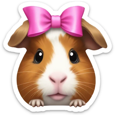Guinea pig with a pink bow sticker