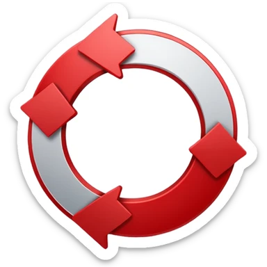 Prompt 15: "Is your backup plan."
Graphic: 🔄 Refresh/loop arrows icon (white with red highlights).
Animation: Arrows rotate smoothly.
Background: Transparent. sticker