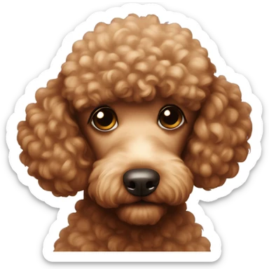 Brown poodle sent kiss  sticker
