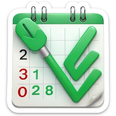 December approved, green check mark sticker