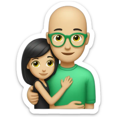 bald-white-boy-with-green-glasses-hugging-a-black-haired-girl sticker
