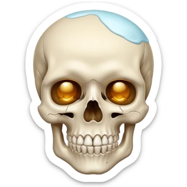 teschio che fa la skincare sticker
