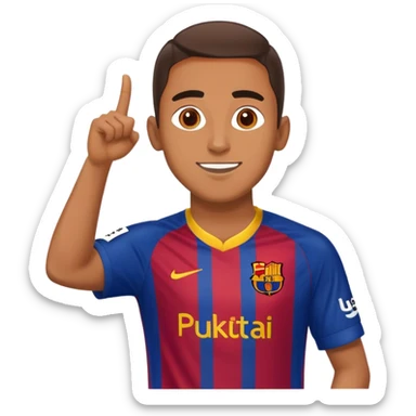 Lamine Yamal in Barcelona football kit, celebrating sticker