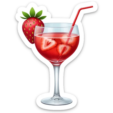 strawberry cocktail sticker