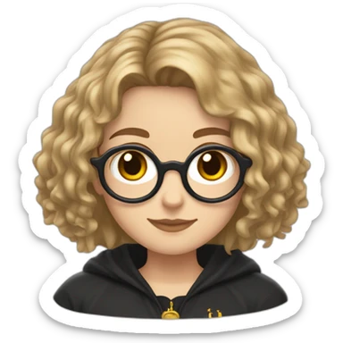 girl with blond brown hair, dreesed up as harry potter sticker