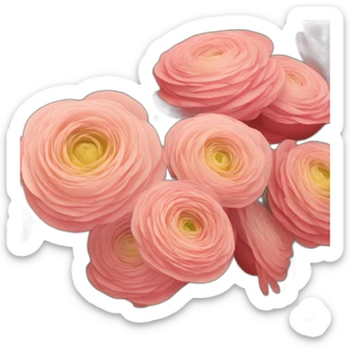 a bouquet of ranunculus sticker