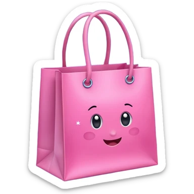 pink girly galaxy store shopping bag sticker