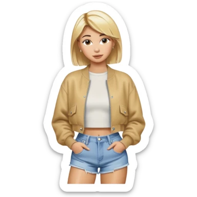 Hailey bieber cheveux court blond voir tout le corps  sticker