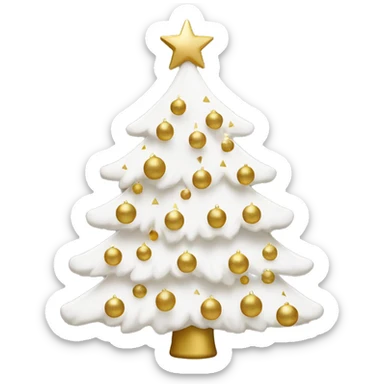 White and gold Christmas tree sticker