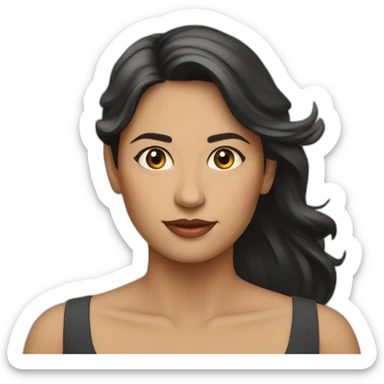 Mujer melena larga morena sticker