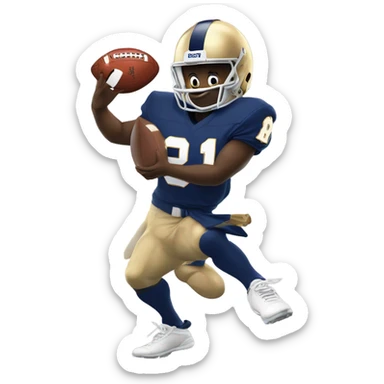 Brutus buckeye  carrying a notre dame football player  sticker