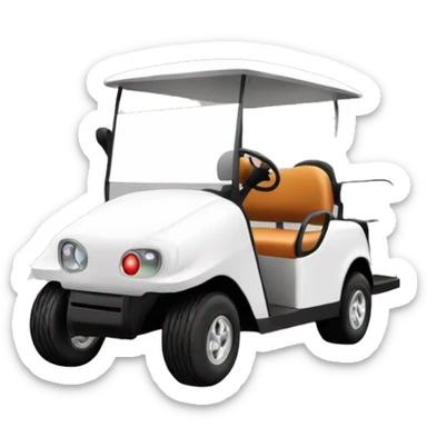 Christmas white golf cart with holiday lights strung sticker