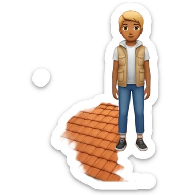 person standing on roof sticker