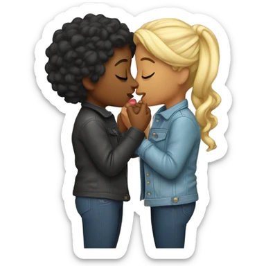 lesbians kissing sticker