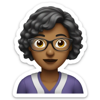 note with woman wearing glasses sticker