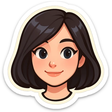Create a girl's head in the classic Telegram sticker style with cute facial features, resembling Samsung Sam, pale skin, only the head without the neck, on a white background, clean cartoon style suitable for a Telegram bot profile. sticker