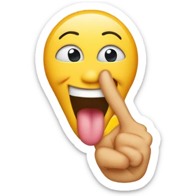 Face with tong out and a peace sign  sticker