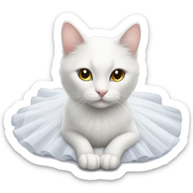 White cat ballet  sticker