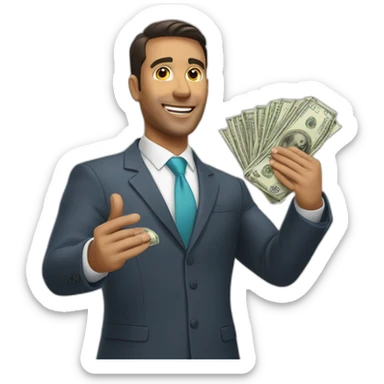 realtor with money on his hand sticker