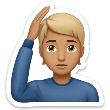 😝👋🏼Derrien la tête la main  sticker