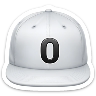 turned white cap with black number “0” on it sticker