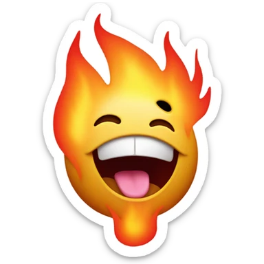 😝 with fire sticker