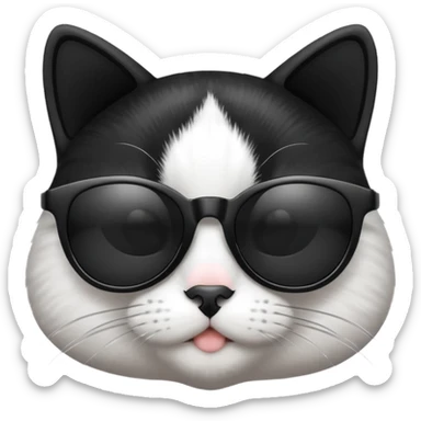 Black and white Cat with sunglasses sticker