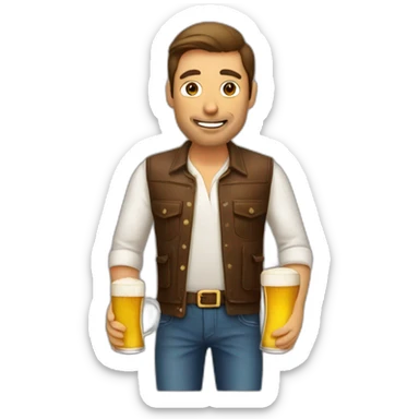Hombre con cerveza sticker
