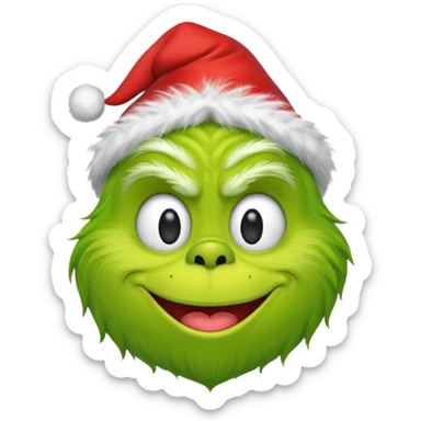 Un emoji de el Grinch diciendo ho ho ho sonriendo sticker