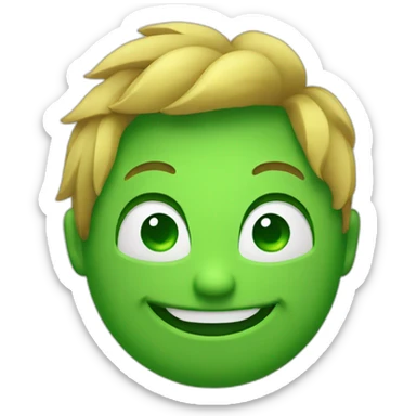 green smiled emojy sticker