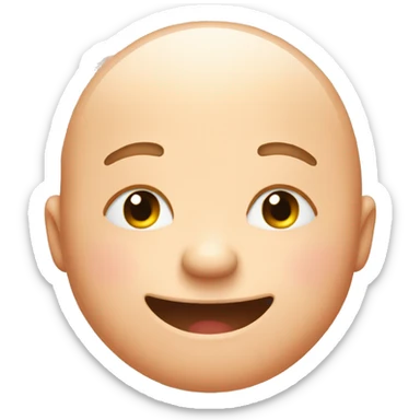 The emoji is a round, light peach face with closed eyes and a gentle, curved smile, expressing calm happiness. sticker