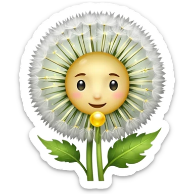 a dandelion with a halo and a orange background sticker