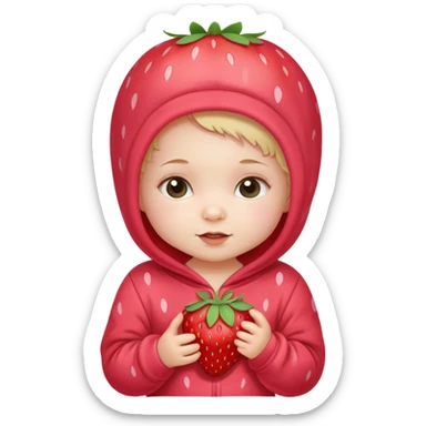 Baby girl with strawberry onesie  sticker