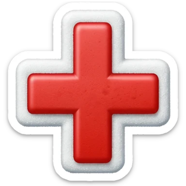 red cross icon on sugar powder sticker