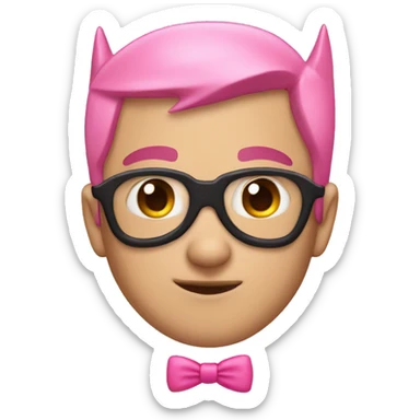 batman with pink bow on head sticker