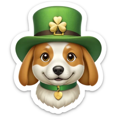 chien avec un chapeau de Saint Patrick sticker