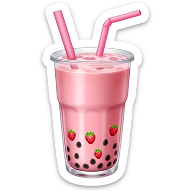 Strawberry boba tea sticker